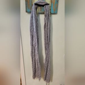 Roxy Gray/blue and White Polka Dot Scarf